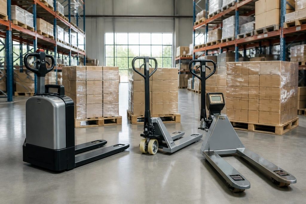 découvrez la gamme stockman de transpalettes électriques, manuels et peseurs, conçus pour répondre efficacement à tous vos besoins de manutention et de pesage.